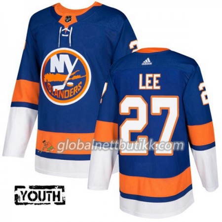 New York Islanders Hockeydrakt Anders Lee 27 2017-2018 Blå Adidas Authentic - Barn